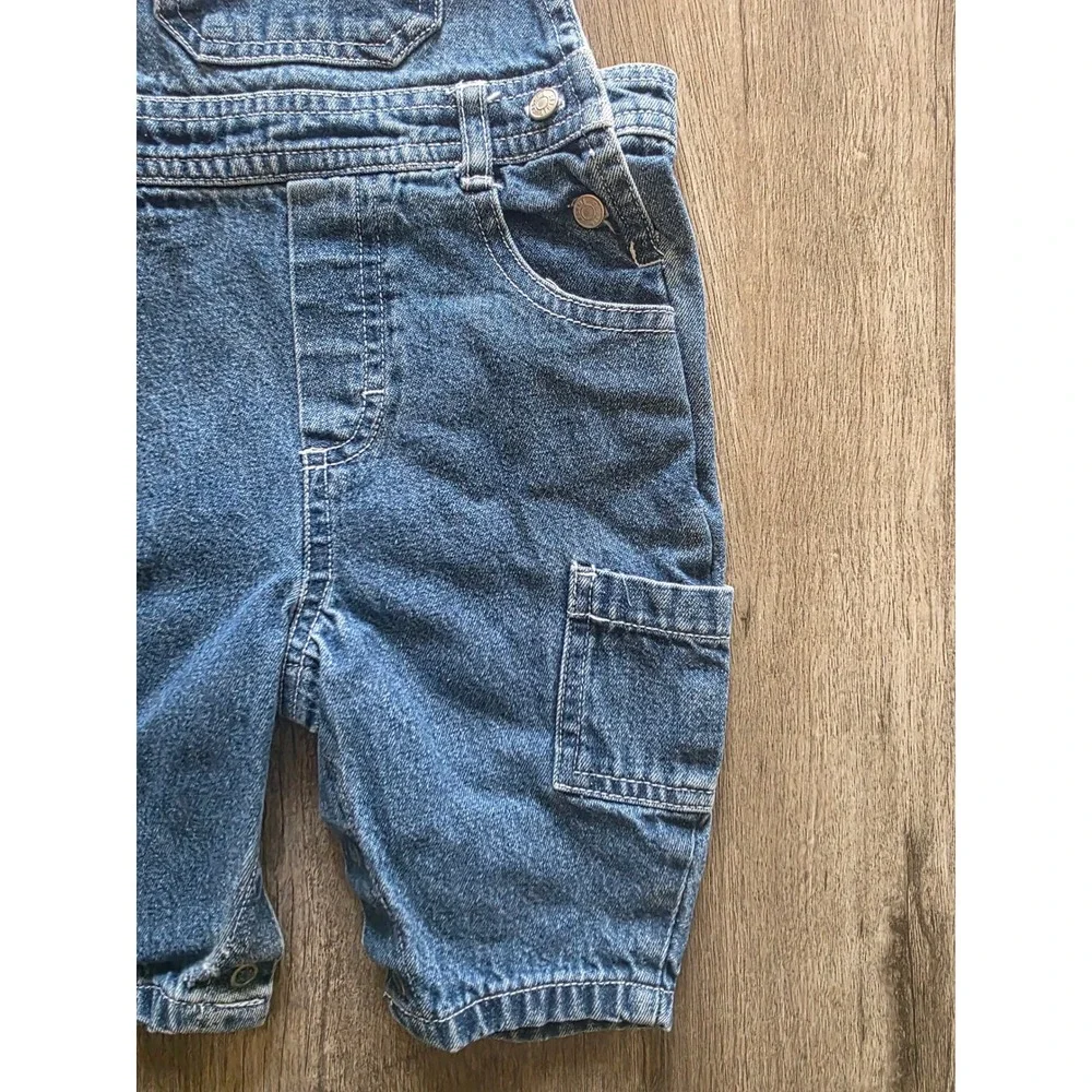 Vintage Sesame Street Baby Denim Overalls Medium Wash Big Bird 3-6 Months